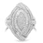 Anillo de triple halo de clúster marquise de diamantes en plata esterlina .925 - Talla 6