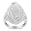 Anillo de triple halo de clúster marquise de diamantes en plata esterlina .925 - Talla 6
