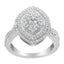 Bague cocktail en diamant halo en argent sterling .925 - Taille 7