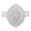 Bague cocktail en diamant halo en argent sterling .925 - Taille 7