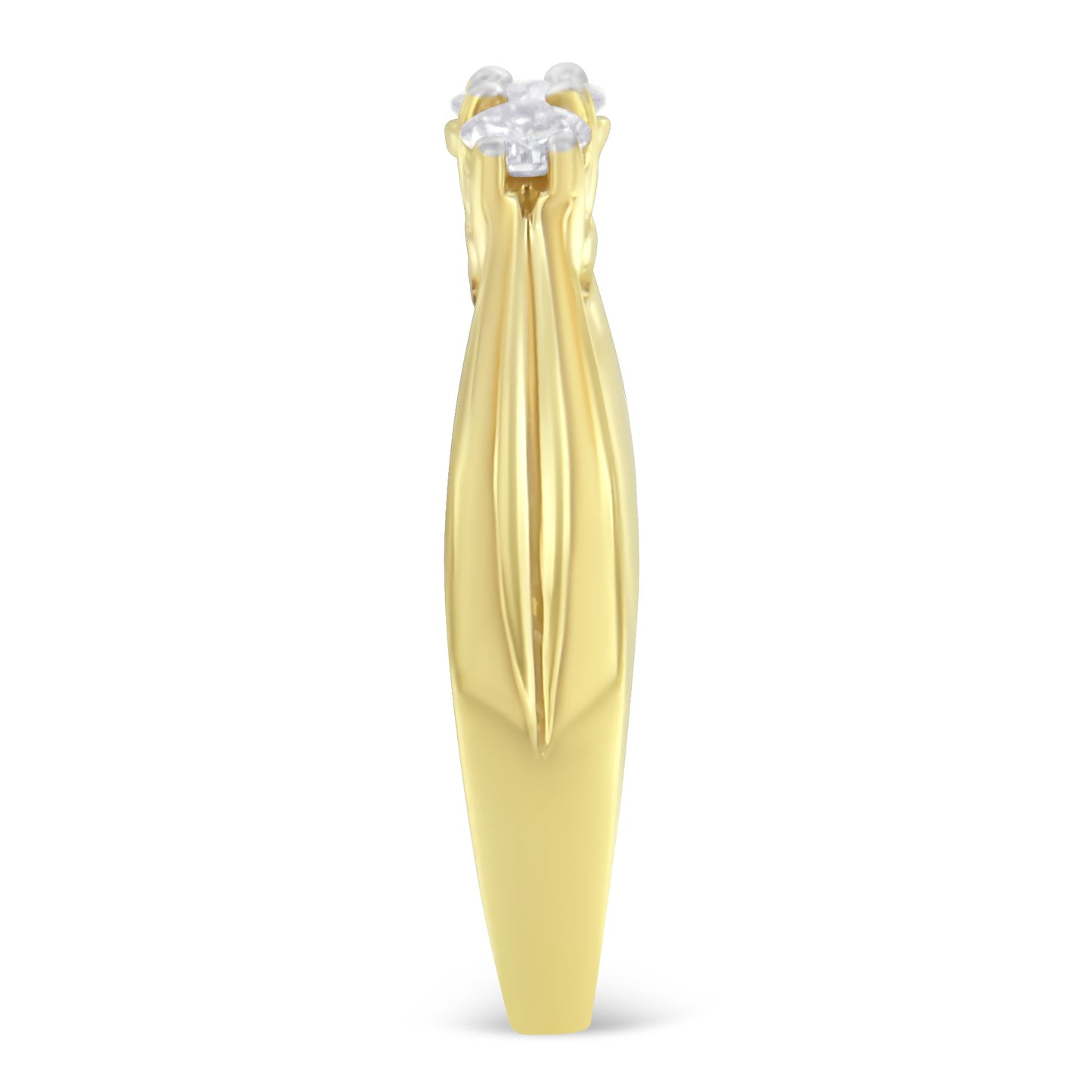 Bague de fiançailles en diamant à trois pierres en or jaune 10K