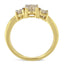 Bague en diamant à trois pierres en or jaune 10K