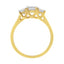 Bague en or jaune 10K avec diamants taille princesse à trois pierres - Taille 6