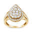 10K Yellow Gold Plated .925 Sterling Silver Diamond Cocktail Ring - Size 7