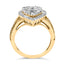 10K Yellow Gold Plated .925 Sterling Silver Diamond Cocktail Ring - Size 7