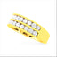 Anillo de banda de diamantes de dos filas de oro amarillo de 10K - Talla 6