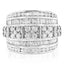 Anillo de cóctel de diamantes de múltiples filas de plata esterlina .925 - Talla 7