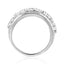 Anillo de cóctel de diamantes de múltiples filas de plata esterlina .925 - Talla 7