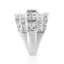 Anillo de cóctel de diamantes de múltiples filas de plata esterlina .925 - Talla 7