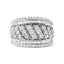 Bague cocktail multi rangs en diamant en argent sterling .925 de 2,00 cttw - Taille 7
