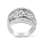 Bague cocktail multi rangs en diamant en argent sterling .925 de 2,00 cttw - Taille 7