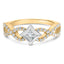 Anillo de Compromiso de Diamante en Forma de Cometa y Twist de Dos Tonos de 10K