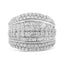 Bague en diamant en cluster en argent sterling .925 de 2,00 cttw - Taille 7