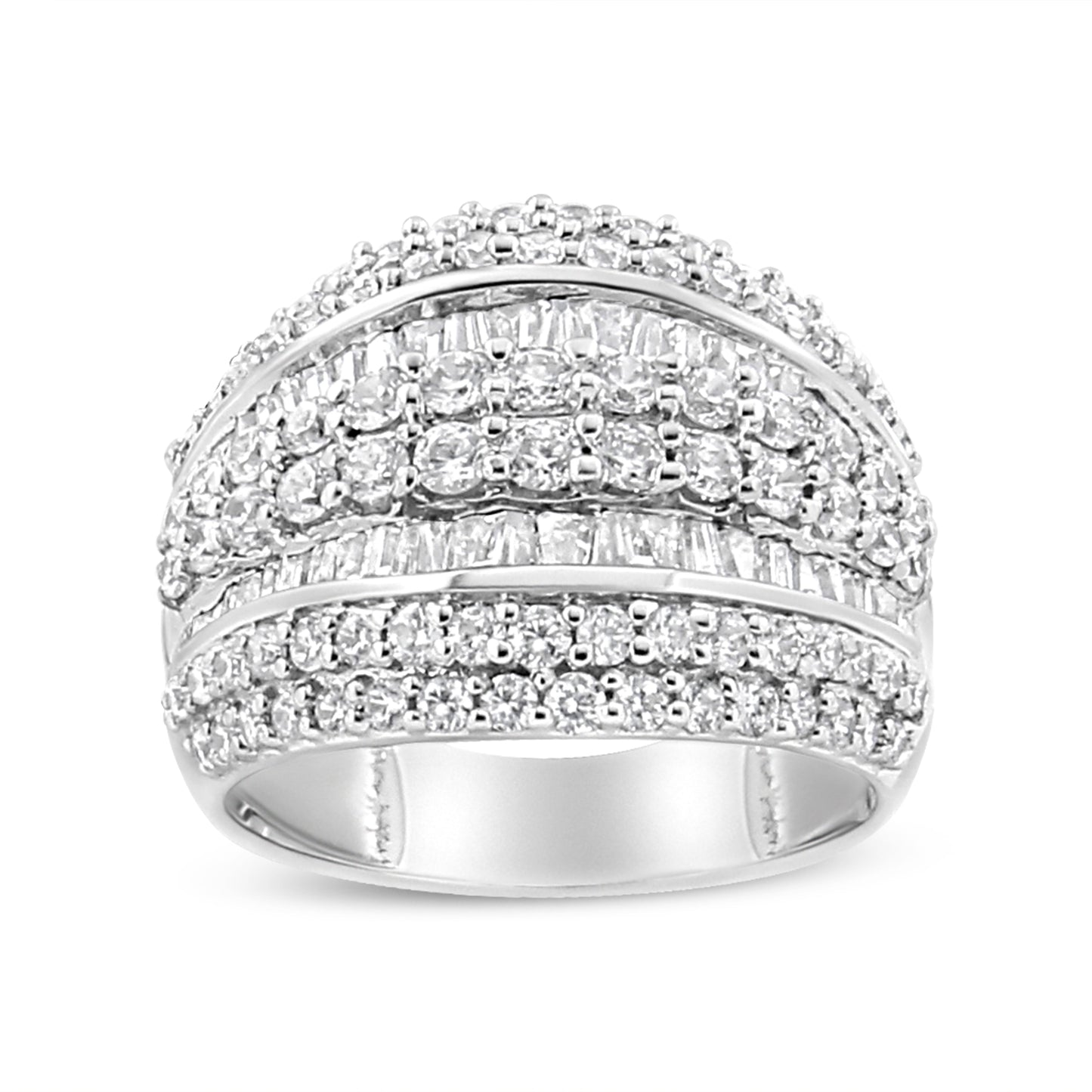 Bague en diamant en cluster en argent sterling .925 de 2,00 cttw - Taille 7