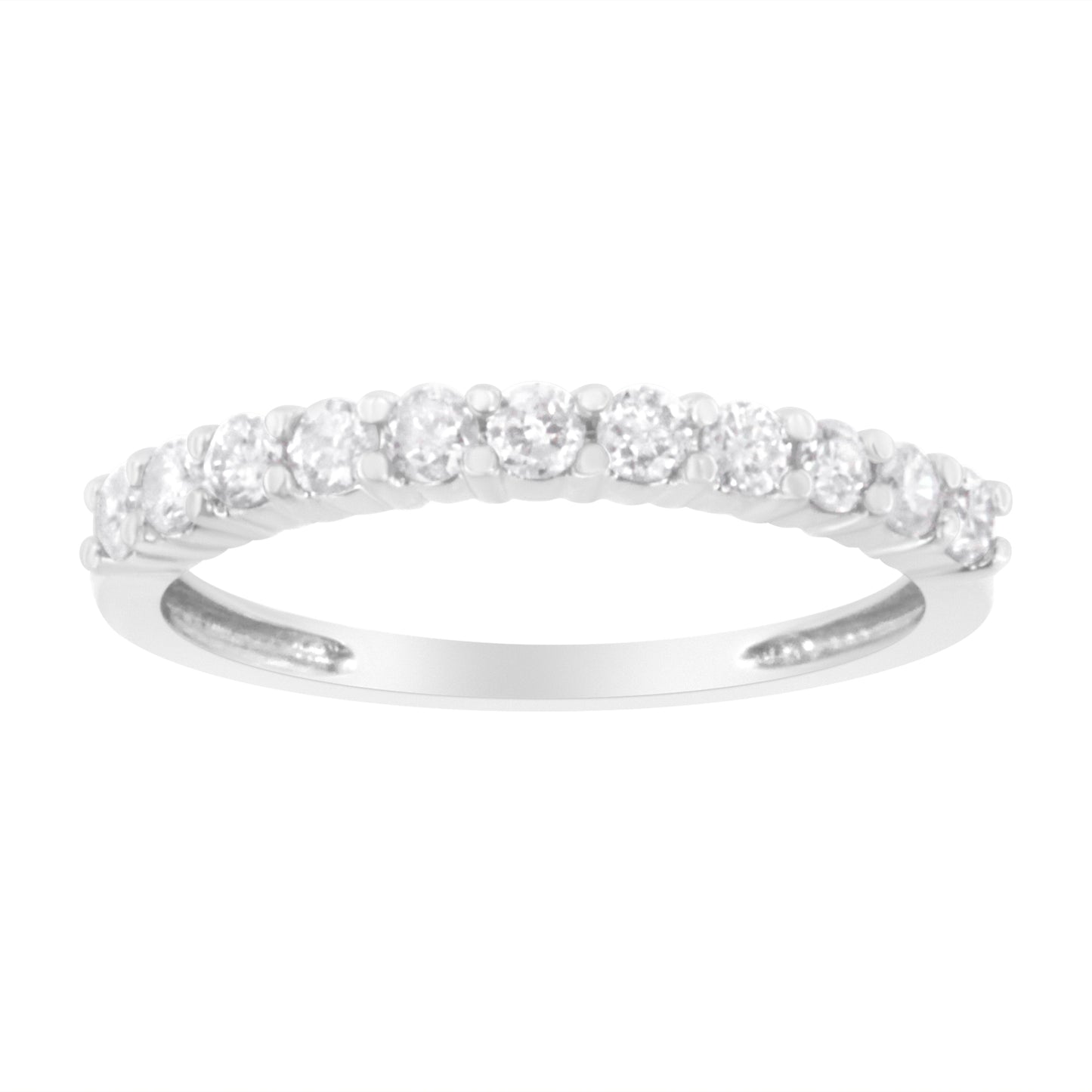 Bague en or blanc 10K avec diamant certifié IGI de 1/2 Cttw - Taille 7