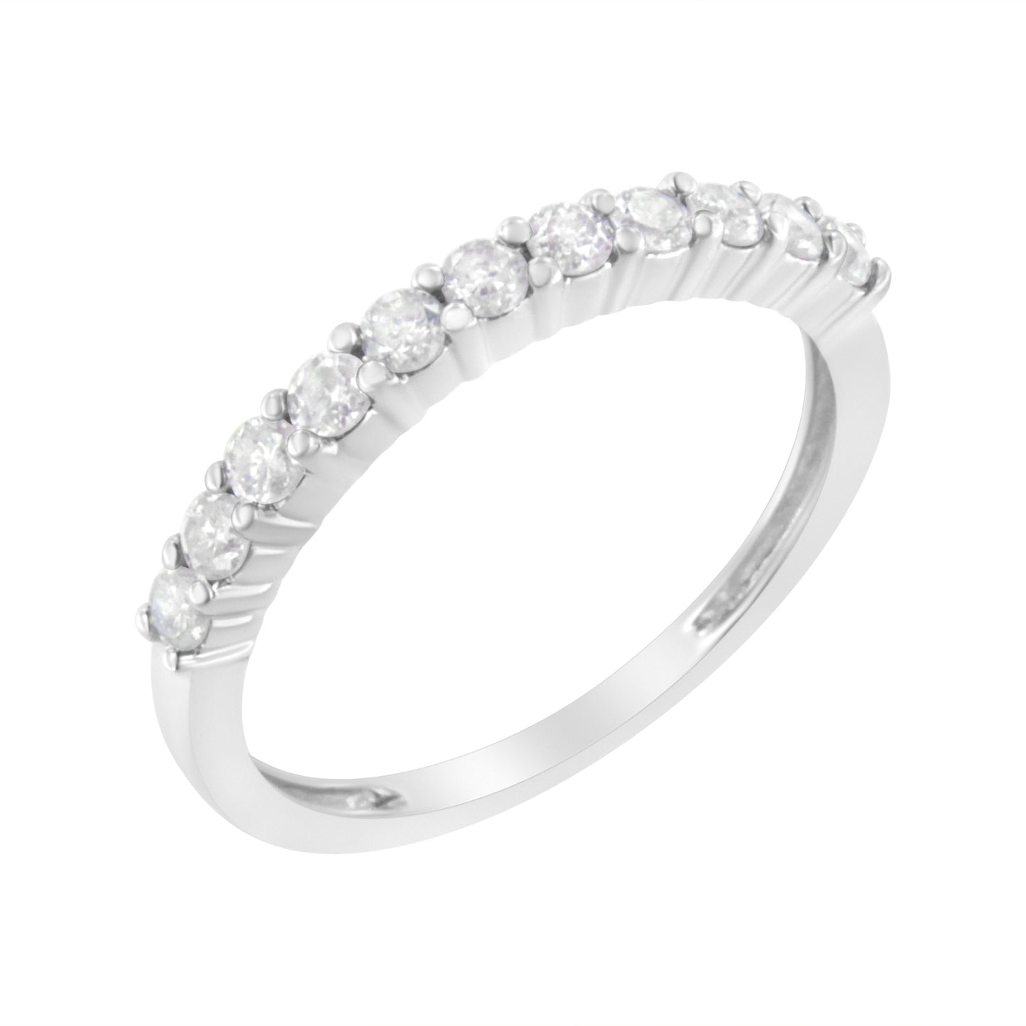 Bague en or blanc 10K avec diamant certifié IGI de 1/2 Cttw - Taille 7