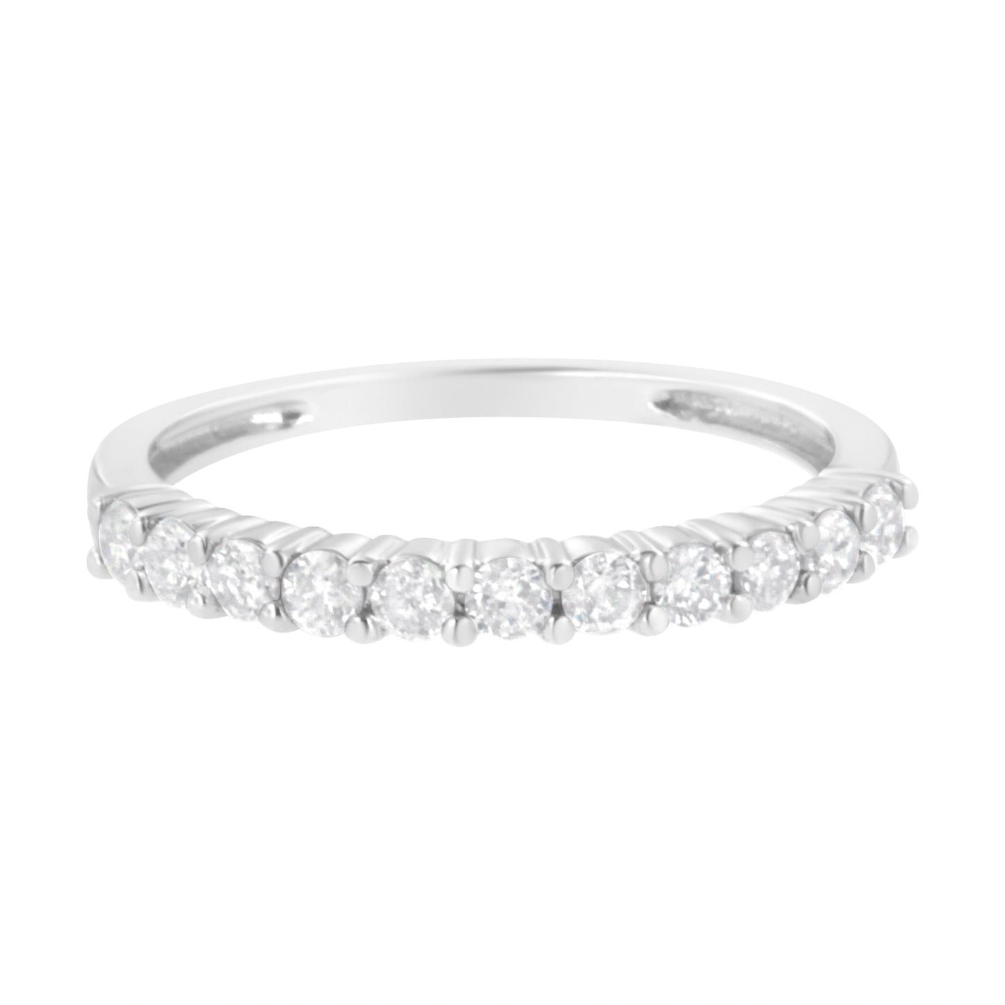 Bague en or blanc 10K avec diamant certifié IGI de 1/2 Cttw - Taille 7
