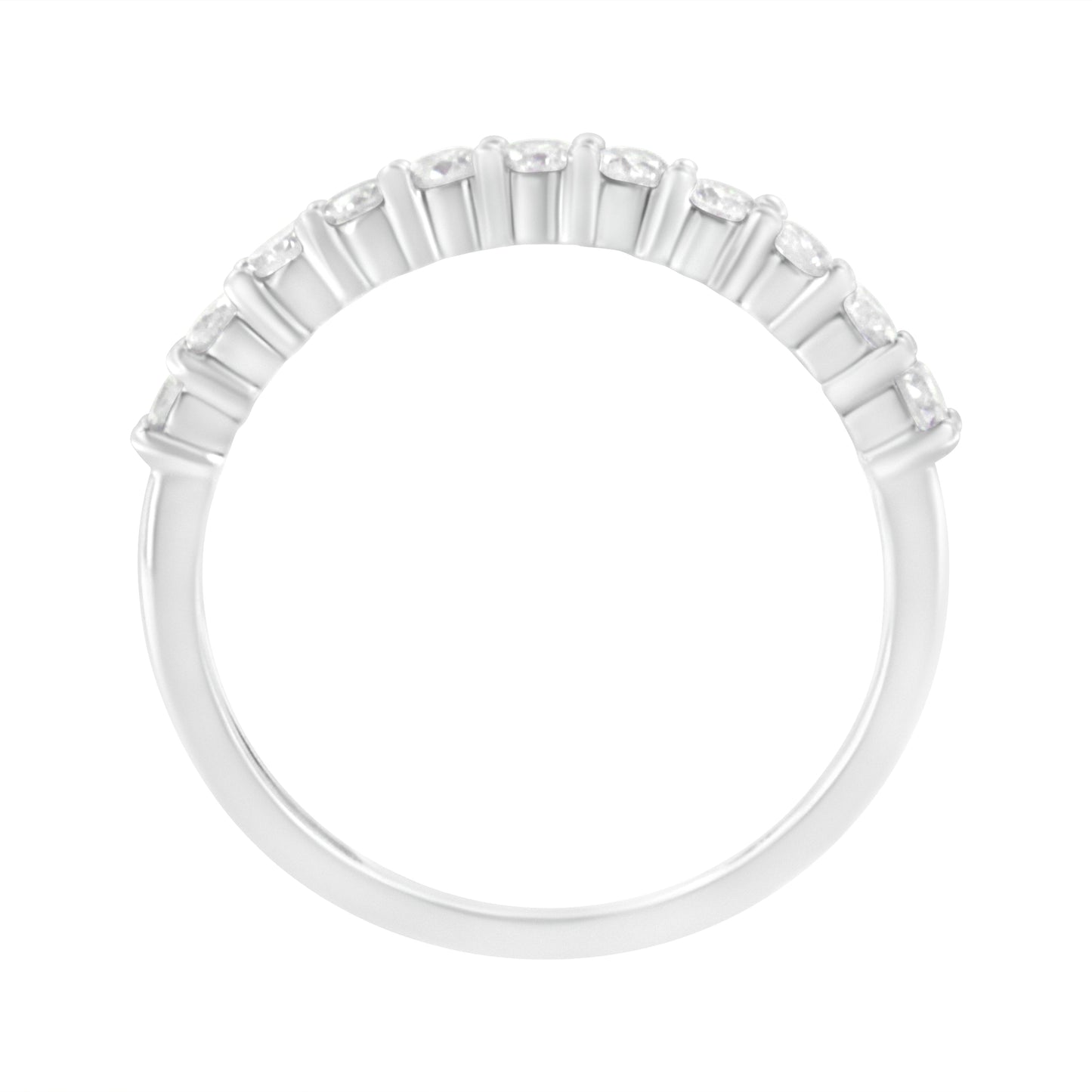 Bague en or blanc 10K avec diamant certifié IGI de 1/2 Cttw - Taille 7