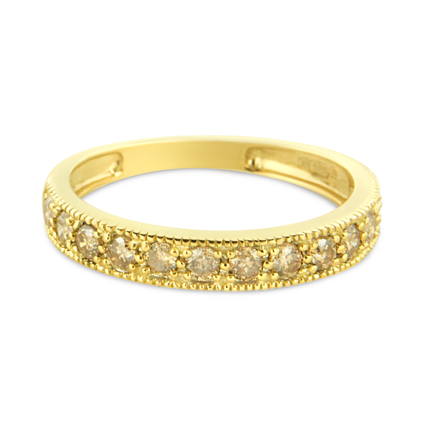 IGI Certified 1/2 Cttw Diamond 10K Yellow Gold Band Ring - Size 7