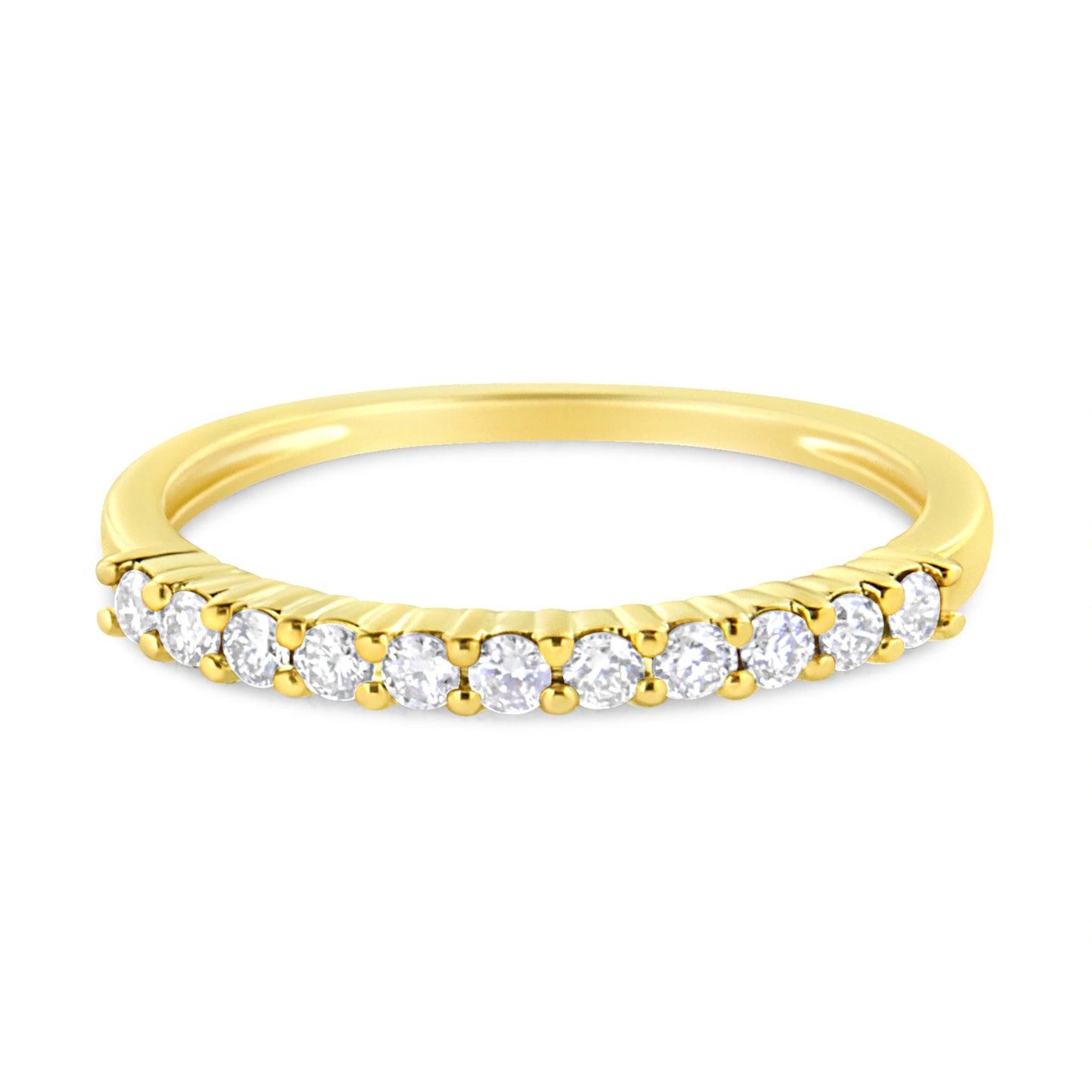 Bague en or jaune 10K avec diamants certifiés IGI de 1/4 Cttw - Taille 7