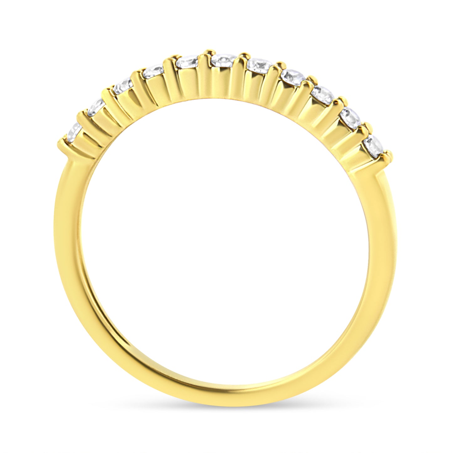 Bague en or jaune 10K avec diamants certifiés IGI de 1/4 Cttw - Taille 7