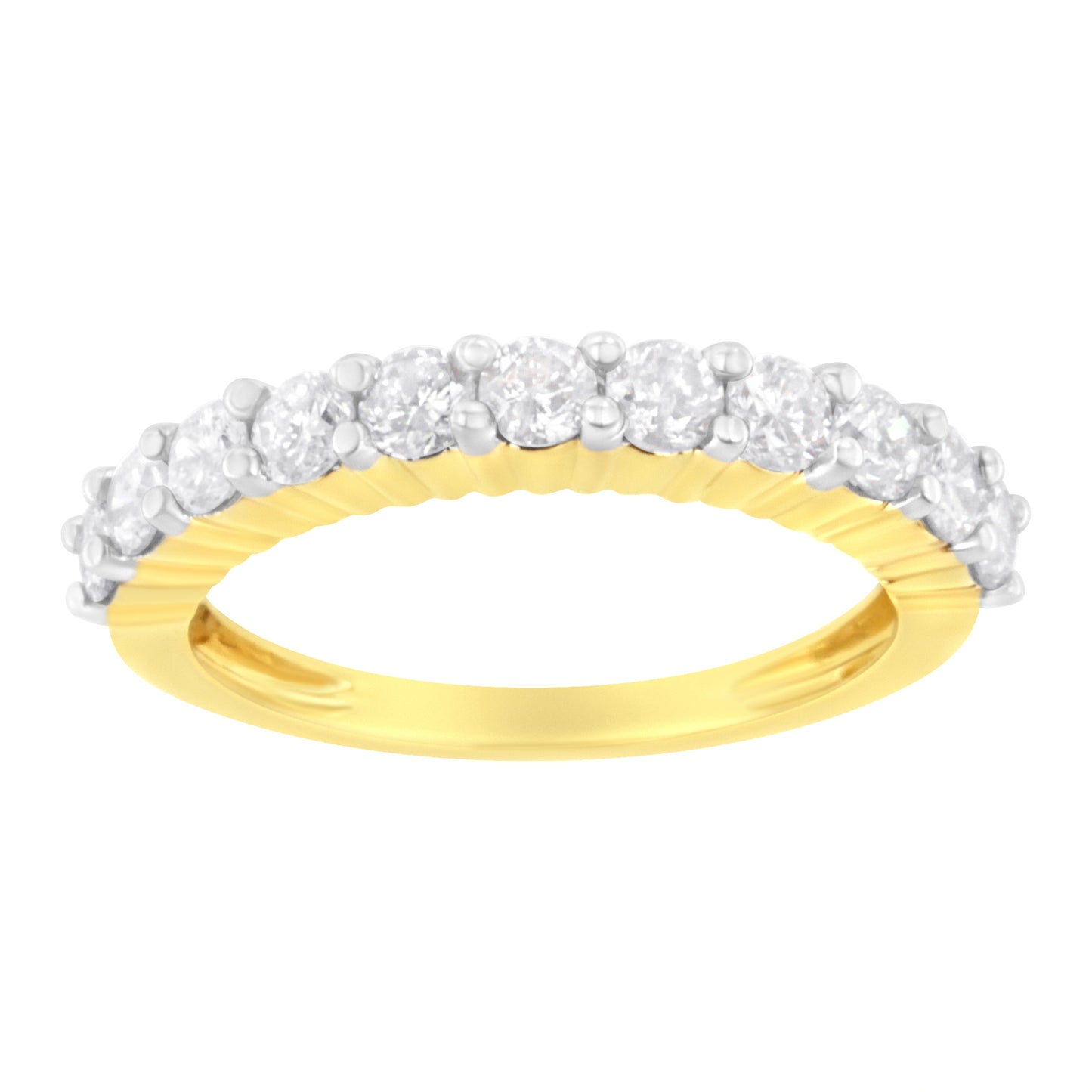 Bague de mariage en or jaune 10K certifiée IGI de 1,0 Cttw avec diamants - Taille 7