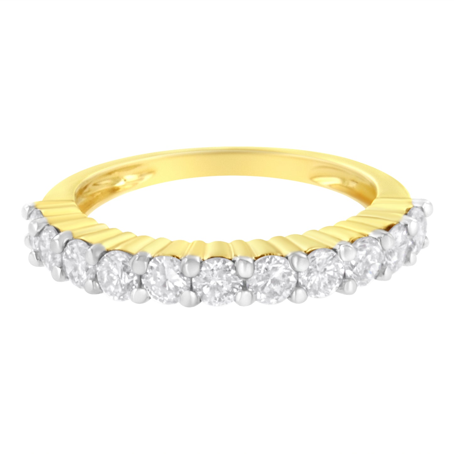 Bague de mariage en or jaune 10K certifiée IGI de 1,0 Cttw avec diamants - Taille 7