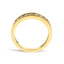 Anillo de banda de diamantes champán chapado en oro amarillo de 14K - Talla 7