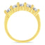 Anillo de Banda de 5 Piedras de Diamante de Plata Esterlina Baño de Oro de 14K - Talla 7