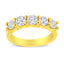 14K Yellow Gold Plated Sterling Silver Diamond Wedding Band - Size 7