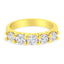 14K Yellow Gold Plated Sterling Silver Diamond Wedding Band - Size 7