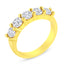 14K Yellow Gold Plated Sterling Silver Diamond Wedding Band - Size 7