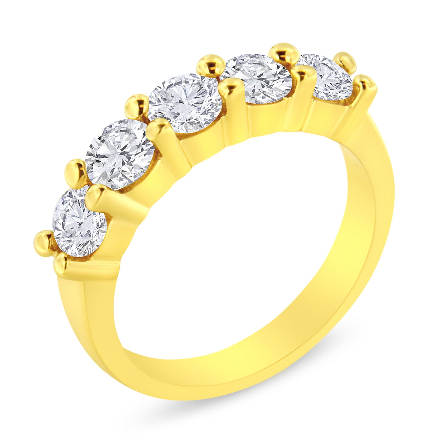 14K Yellow Gold Plated Sterling Silver Diamond Wedding Band - Size 7