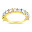 14K Yellow Gold Plated Sterling Silver 2.00 Cttw Diamond Band Ring - Size 7