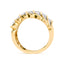 14K Yellow Gold Plated Sterling Silver Diamond Multi Row Band Ring