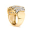 14K Yellow Gold Plated Sterling Silver Diamond Multi Row Band Ring