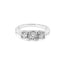 Anillo de Tres Piedras de Diamante Creado en Laboratorio de Oro Blanco de 14K - Talla 7