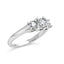 Anillo de Tres Piedras de Diamante Creado en Laboratorio de Oro Blanco de 14K - Talla 7