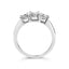 Anillo de Tres Piedras de Diamante Creado en Laboratorio de Oro Blanco de 14K - Talla 7