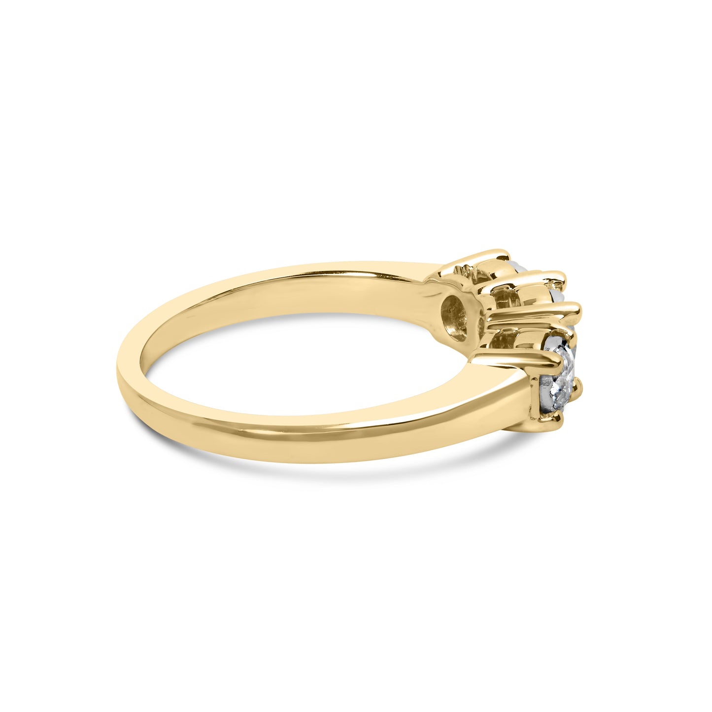 Anillo de Ilusión de Tres Piedras en Oro Amarillo de 10K 1/2 Cttw - Talla 7