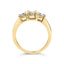 Anillo de Ilusión de Tres Piedras en Oro Amarillo de 10K 1/2 Cttw - Talla 7