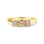 Bague en or jaune 10K avec diamants champagne à 3 pierres - Taille 7