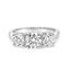 14K White Gold 2.00 Cttw Lab Grown Diamond 3 Stone Ring - Size 7