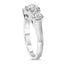14K White Gold 2.00 Cttw Lab Grown Diamond 3 Stone Ring - Size 7