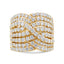 Bague de croisement en diamant 10K or jaune 3.0 Cttw - Taille 7
