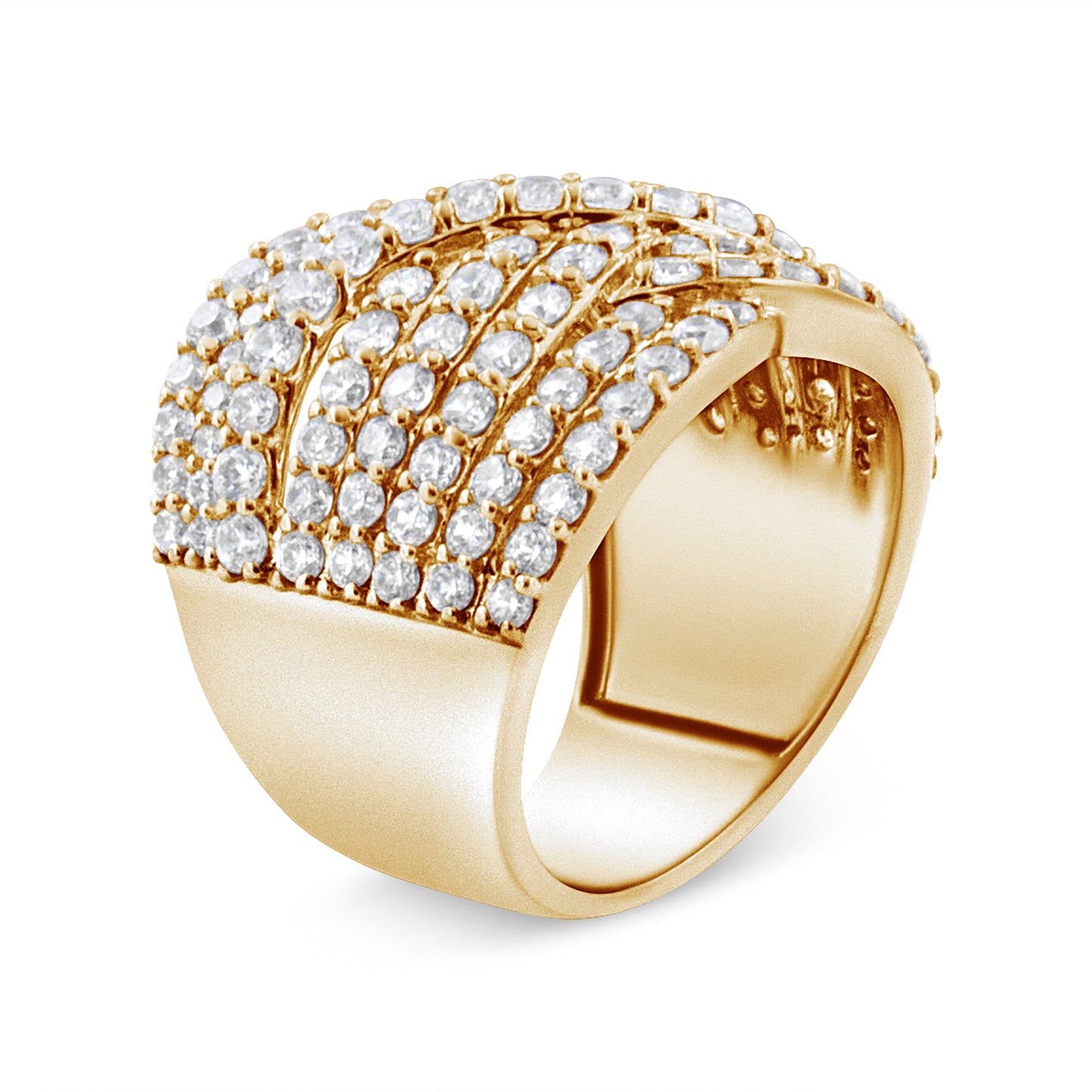 Bague de croisement en diamant 10K or jaune 3.0 Cttw - Taille 7