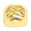 Anillo de cóctel de banda de bypass de múltiples filas de diamantes de oro amarillo de 10K - Talla 7
