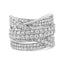 .925 Sterling Silver 2.00 Cttw Round-Cut Diamond Bypass Ring - Size 7