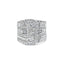 Bague Bypass en Or Blanc 10K avec Diamants de 2 1/2 Cttw - Taille 7