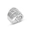 Bague Bypass en Or Blanc 10K avec Diamants de 2 1/2 Cttw - Taille 7